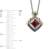 Thumbnail Image 2 of Enchanted Disney Villains Evil Queen Garnet and 1/5 CT. T.W. Diamond Square Pendant in Sterling Silver and 10K Gold