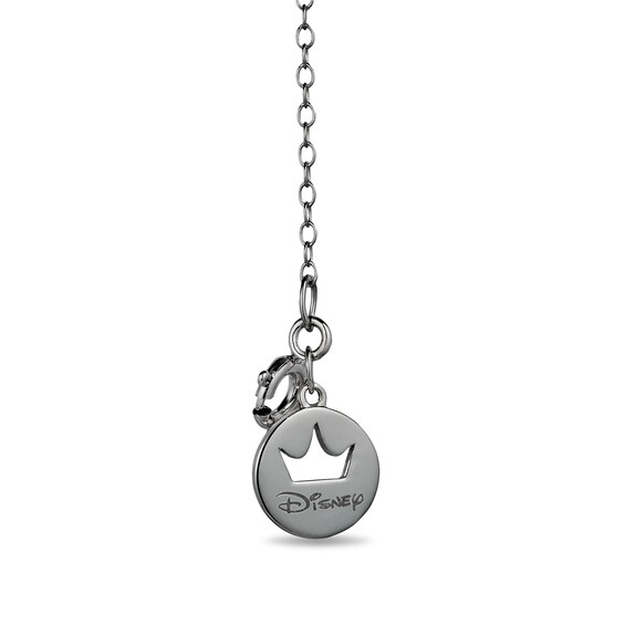 Enchanted Disney Villains Ursula Green Quartz and 1/6 CT. T.w. Diamond Tentacle Wrap Pendant in Black Sterling Silver