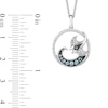 Thumbnail Image 3 of Enchanted Disney Moana Blue Topaz and 1/8 CT. T.W. Diamond Stingray with Wave Circle Pendant in Sterling Silver