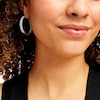 Thumbnail Image 2 of 3 CT. T.W. Baguette-Cut Lab-Grown Diamond Inside-Out Hoop Earrings in 10K White Gold (I/I1)