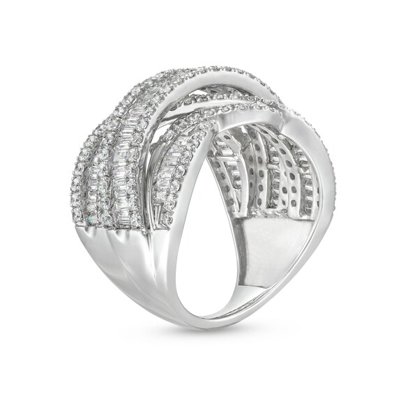 3 CT. T.w. Lab-Grown Diamond Woven Orbit Ring in 10K White Gold
