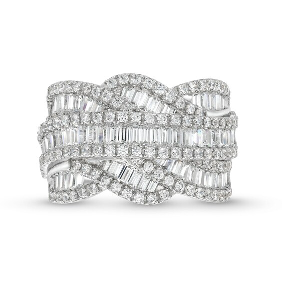 3 CT. T.w. Lab-Grown Diamond Woven Orbit Ring in 10K White Gold