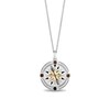 Thumbnail Image 1 of Enchanted Disney Pocahontas Smoky Quartz and 1/10 CT. T.W. Diamond Compass Pendant in Sterling Silver and 10K Gold
