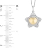 Thumbnail Image 2 of Enchanted Disney Wish 1/8 CT. T.W. Diamond Puffed Star Pendant in Sterling Silver and 10K Gold - 19"