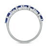 Thumbnail Image 3 of Pear-Shaped Blue Lab-Created Sapphire and 1/5 CT. T.W. Diamond Zig-Zag Band in Sterling Silver