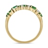 Thumbnail Image 3 of Multi-Shaped Lab-Created Emerald and 1/10 CT. T.W. Diamond Band in Sterling Silver with 14K Gold Plate