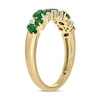 Thumbnail Image 2 of Multi-Shaped Lab-Created Emerald and 1/10 CT. T.W. Diamond Band in Sterling Silver with 14K Gold Plate