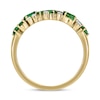 Thumbnail Image 3 of Multi-Shaped Lab-Created Emerald and 1/10 CT. T.W. Diamond Band in Sterling Silver with 14K Gold Plate