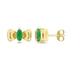Thumbnail Image 1 of Eternally Bonded Marquise-Cut Emerald Bow Stud Earrings in 10K Gold