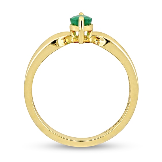 Eternally Bonded Marquise-Cut Emerald Solitaire Ring 10K Gold