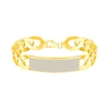 Thumbnail Image 0 of Men's 2 CT. T.W. Diamond I.D. Curb Chain Bracelet in Sterling Silver with 14K Gold Plate - 8.0"