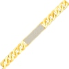 Thumbnail Image 1 of Men's 2 CT. T.W. Diamond I.D. Curb Chain Bracelet in Sterling Silver with 14K Gold Plate - 8.0"