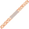 Thumbnail Image 1 of Men's 2 CT. T.W. Diamond I.D. Curb Chain Bracelet in Sterling Silver with 14K Rose Gold Plate - 8.0"