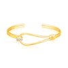 Thumbnail Image 1 of Men's 1/4 CT. T.W. Diamond Sideways Slip Knot Cuff in Sterling Silver with 14K Gold Plate - 8.0"