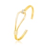Thumbnail Image 2 of Men's 1/4 CT. T.W. Diamond Sideways Slip Knot Cuff in Sterling Silver with 14K Gold Plate - 8.0"