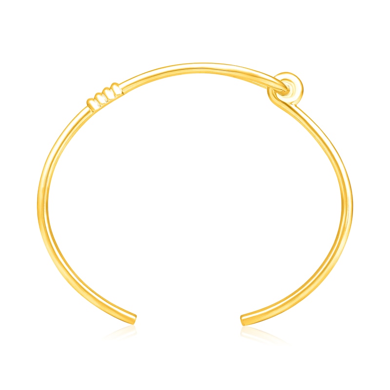 Main Image 3 of Men's 1/4 CT. T.W. Diamond Sideways Slip Knot Cuff in Sterling Silver with 14K Gold Plate - 8.0"