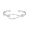 Thumbnail Image 1 of 1/4 CT. T.W. Diamond Sideways Slip Knot Cuff in Sterling Silver - 8.0"
