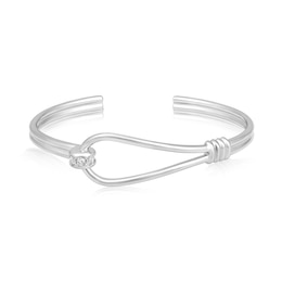 1/4 CT. T.W. Diamond Sideways Slip Knot Cuff in Sterling Silver - 8.0"