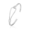Thumbnail Image 2 of 1/4 CT. T.W. Diamond Sideways Slip Knot Cuff in Sterling Silver - 8.0"