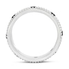 Thumbnail Image 3 of Black Spinel Station Beaded Multi-Row Band in Sterling Silver