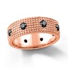 Thumbnail Image 1 of Black Spinel Beaded Multi-Row Band in Sterling Silver with 14K Rose Gold Plate
