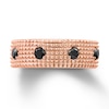 Thumbnail Image 2 of Black Spinel Beaded Multi-Row Band in Sterling Silver with 14K Rose Gold Plate