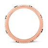 Thumbnail Image 4 of Black Spinel Beaded Multi-Row Band in Sterling Silver with 14K Rose Gold Plate