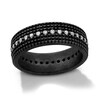 Thumbnail Image 1 of 3/8 CT. T.W. Diamond Beaded Multi-Row Band in Oxidized Black Sterling Silver