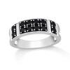 Thumbnail Image 1 of 1 CT. T.W. Black Diamond Collar Double Row Band in Sterling Silver