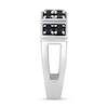 Thumbnail Image 3 of 1 CT. T.W. Black Diamond Collar Double Row Band in Sterling Silver