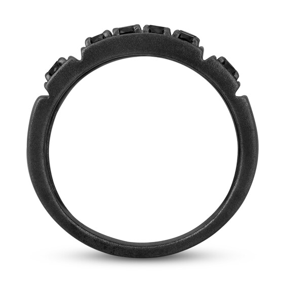 Men's 2-1/5 CT. T.w. Black Diamond Rectangle-Top Ring in Oxidized Black Sterling Silver