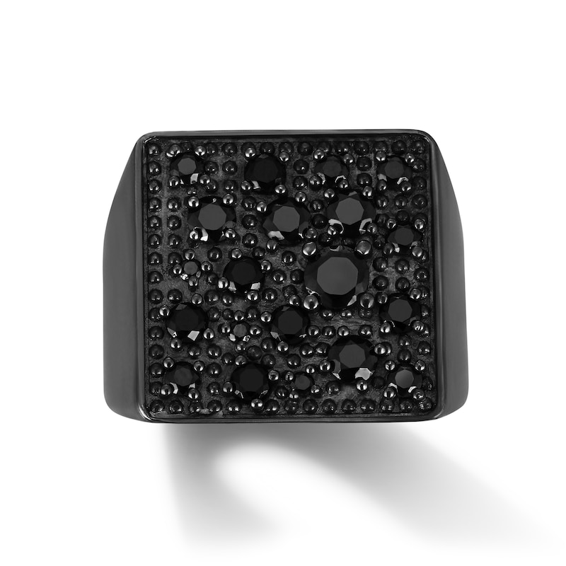 Main Image 2 of Men's 2 CT. T.W. Black Diamond Square-Top Ring in Oxidized Black Sterling Silver