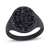 Thumbnail Image 1 of 1-3/4 CT. T.W. Black Diamond Oval-Top Ring in Oxidized Black Sterling Silver