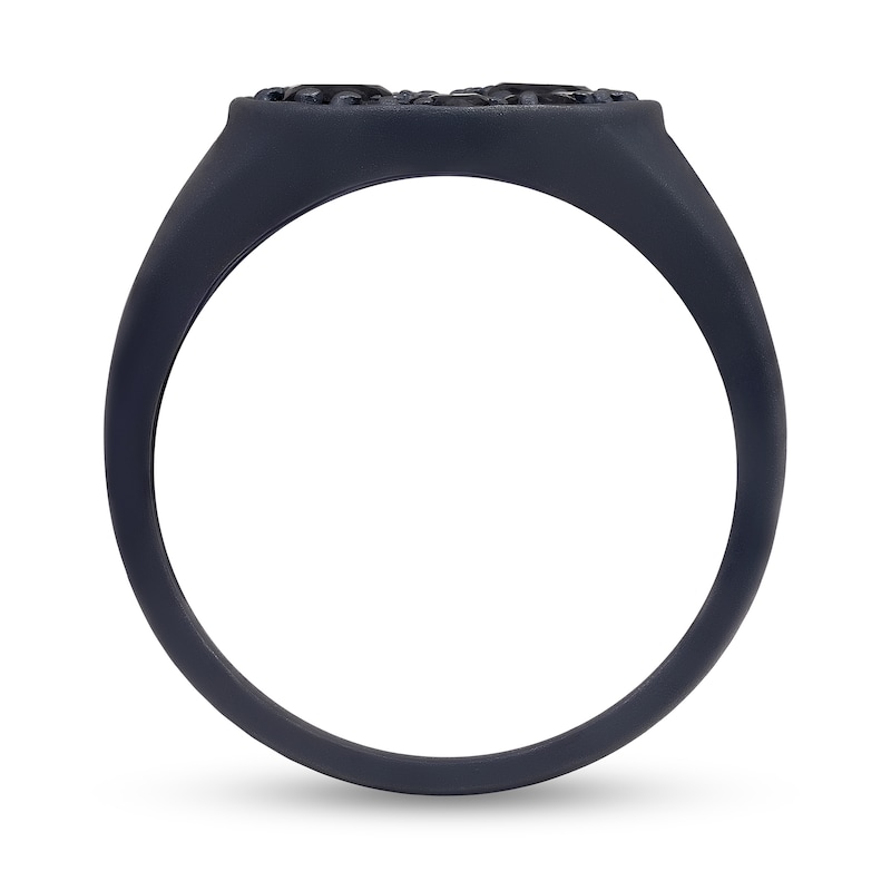 Main Image 3 of 1-3/4 CT. T.W. Black Diamond Oval-Top Ring in Oxidized Black Sterling Silver