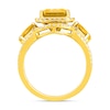 Thumbnail Image 3 of Emerald-Cut Yellow Lab-Created Sapphire and White Lab-Created Sapphire Frame Ring in Sterling Silver with 14K Gold Plate