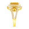 Thumbnail Image 4 of Emerald-Cut Yellow Lab-Created Sapphire and White Lab-Created Sapphire Frame Ring in Sterling Silver with 14K Gold Plate