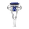 Thumbnail Image 4 of Emerald-Cut Blue Lab-Created Sapphire and White Lab-Created Sapphire Frame Ring in Sterling Silver