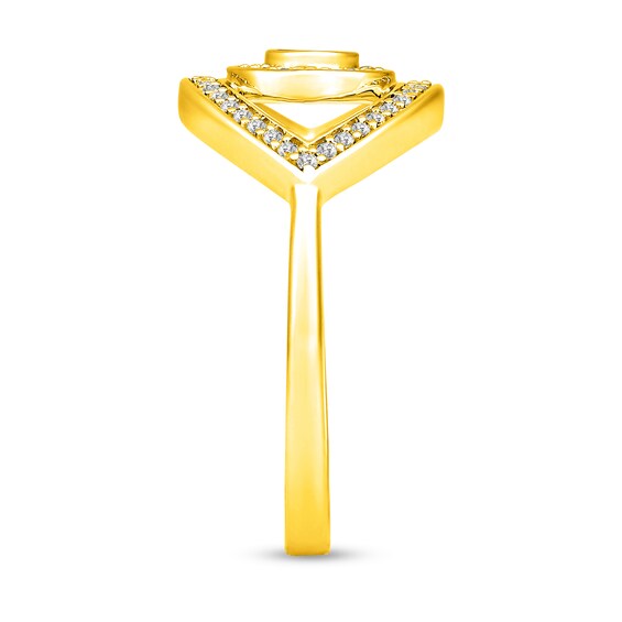 Emerald and 1/5 CT. T.w. Diamond Evil Eye Ring in 10K Gold