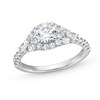 Thumbnail Image 1 of 1-5/8 CT. T.W. Certified Diamond Frame Tri-Sides Engagement Ring in 14K White Gold (I/SI2)