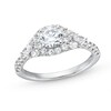 Thumbnail Image 0 of 1-5/8 CT. T.W. Certified Diamond Frame Tri-Sides Engagement Ring in 14K White Gold (I/SI2)