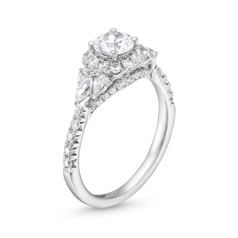 Main Image 2 of 1-5/8 CT. T.W. Certified Diamond Frame Tri-Sides Engagement Ring in 14K White Gold (I/SI2)