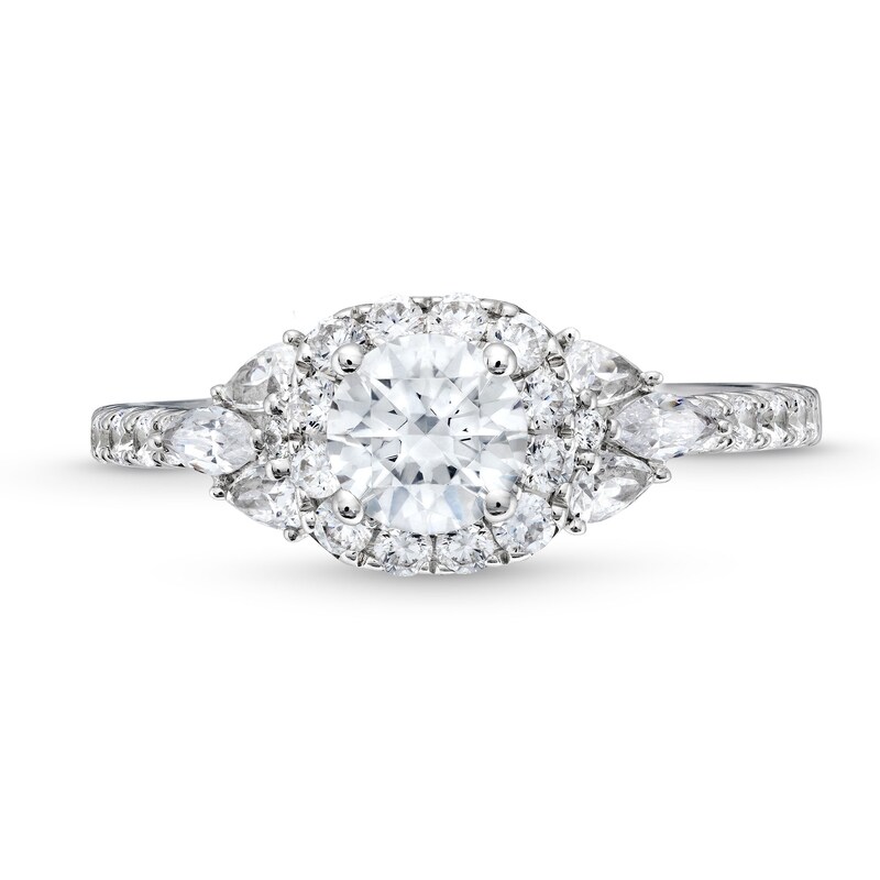 1-5/8 CT. T.W. Certified Diamond Frame Tri-Sides Engagement Ring in 14K White Gold (I/SI2)