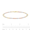 Thumbnail Image 3 of Men's 4.6mm Diamond-Cut Figaro Chain Bracelet in Solid 14K Tri-Tone Gold - 8.5"