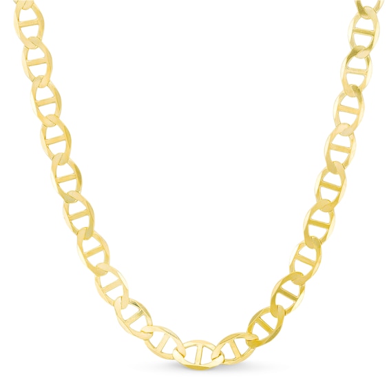 Men's 7.7mm Mariner Chain Necklace in Solid 14K Gold - 22"