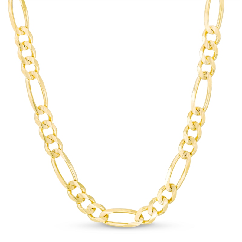 Men's 6.9mm Figaro Chain Necklace in Solid 14K Gold - 22