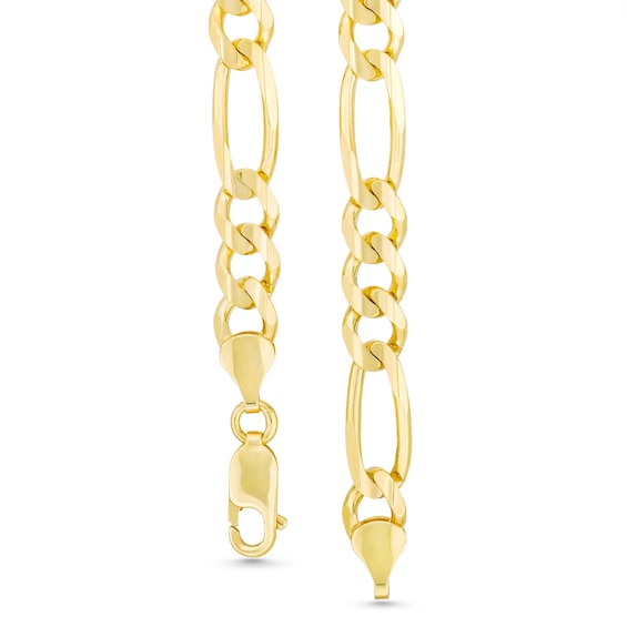 Men's 6.9mm Figaro Chain Necklace in Solid 14K Gold - 22"