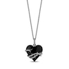 Thumbnail Image 0 of Enchanted Disney Villains Maleficent Heart-Shaped Onyx and 1/8 CT. T.W. Diamond Thorns Pendant in Sterling Silver