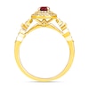 Thumbnail Image 2 of Oval Ruby and 1/3 CT. T.W. Diamond Octagon Frame Art Deco Ring in 10K Gold