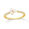 Thumbnail Image 0 of Freshwater Cultured Pearl and 1/15 CT. T.W. Diamond Open Shank Ring in 10K Gold