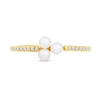 Thumbnail Image 1 of Freshwater Cultured Pearl and 1/15 CT. T.W. Diamond Open Shank Ring in 10K Gold